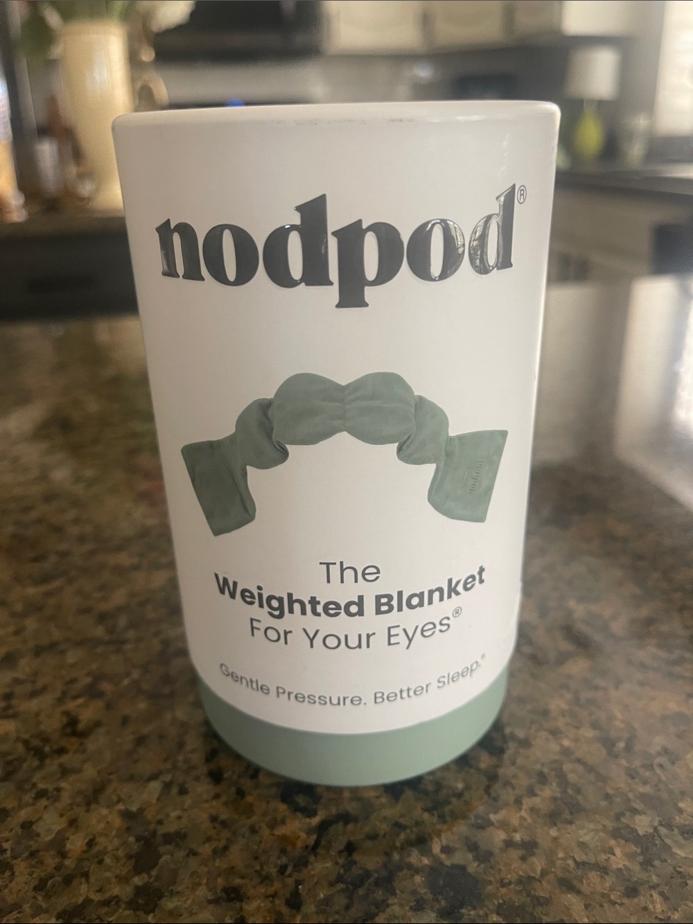 nodpod The weighted Blanket For Your Eyes Sage Green 29"X4" Sleep Mask / Relax